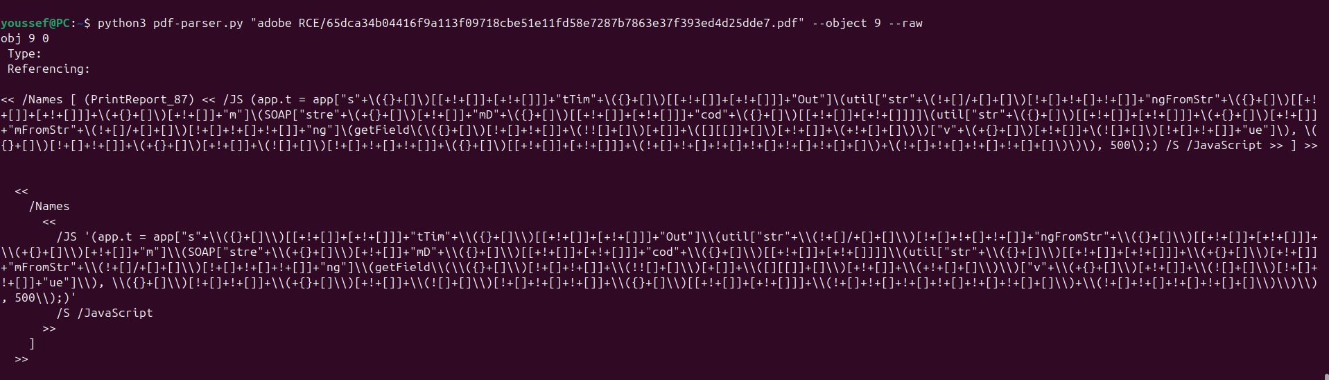 Object 9 heavily obfuscated JavaScript